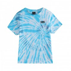Fabric Tie Dye Short Sleeve T-Shirt Juniors Blue/White