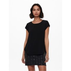 Only Women's Solid Short-Sleeve Blouse Black