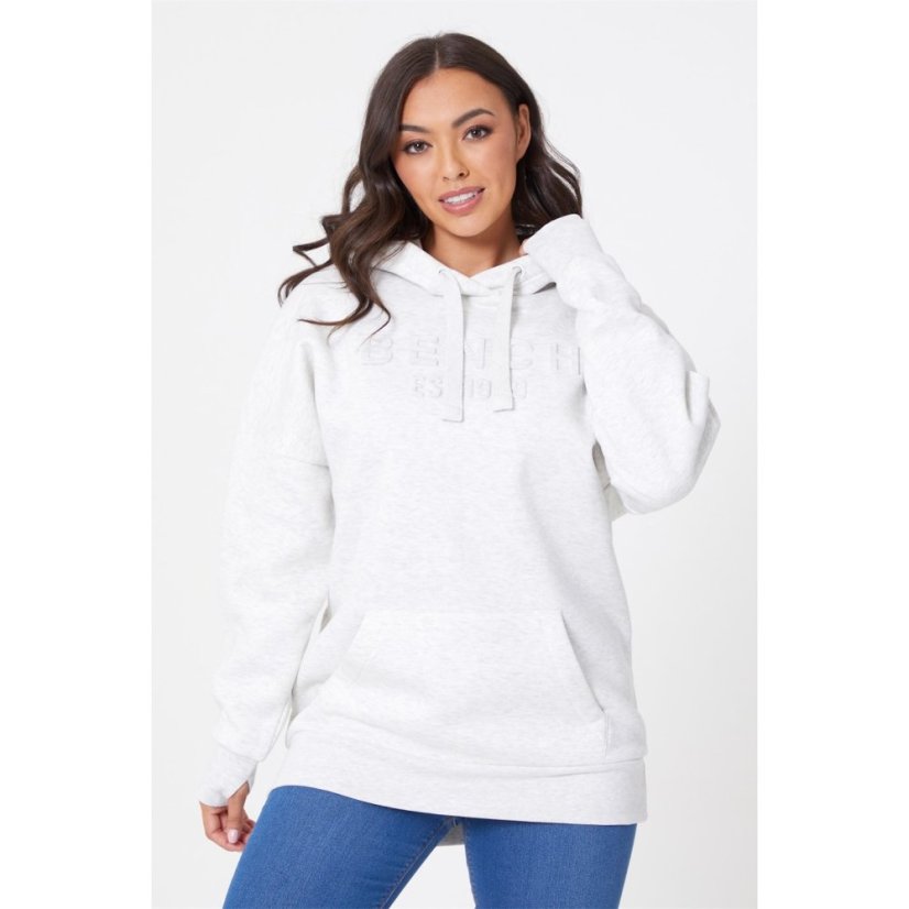 Bench Ladies Longer Length Hoodie Ecru Marl