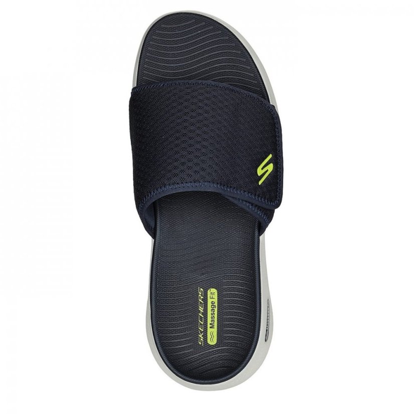 Skechers Go Walk Massage Fit Sandal-De Flat Sandals Mens Navy/Lime