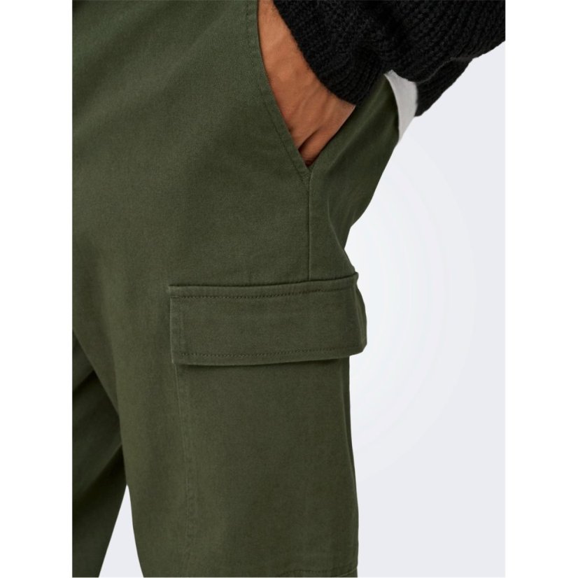 Only Men's Cargo Trousers Olive Night