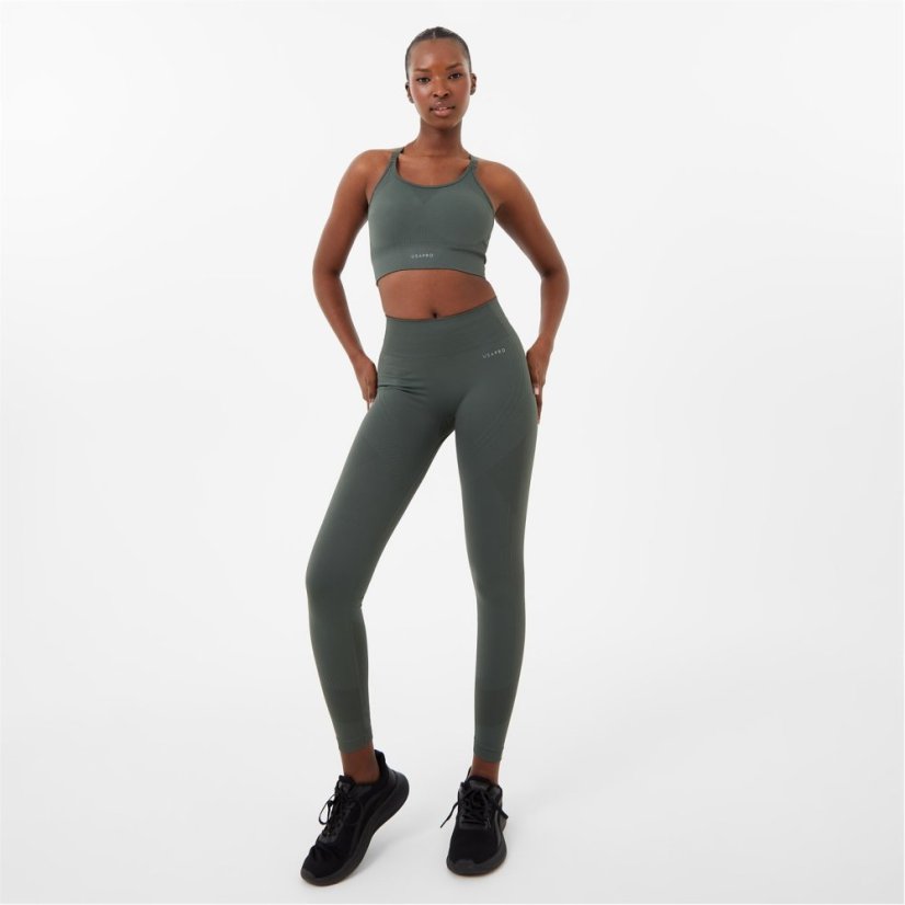 USA Pro UP Seamless Adjustable Sports Bra Khaki