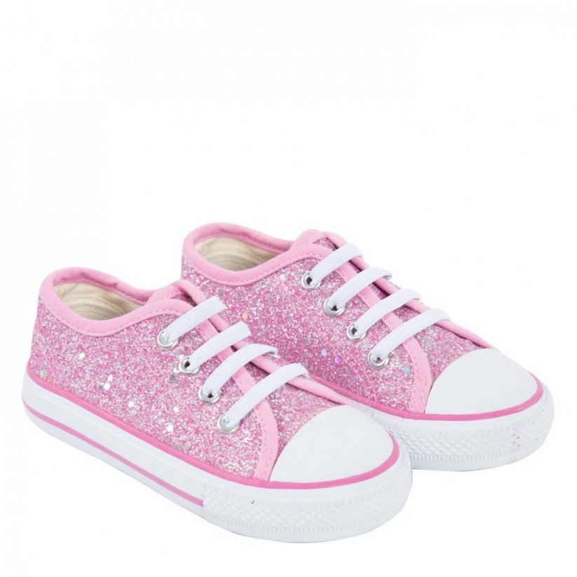 SoulCal Low Infants Canvas Shoes Pink Glitter