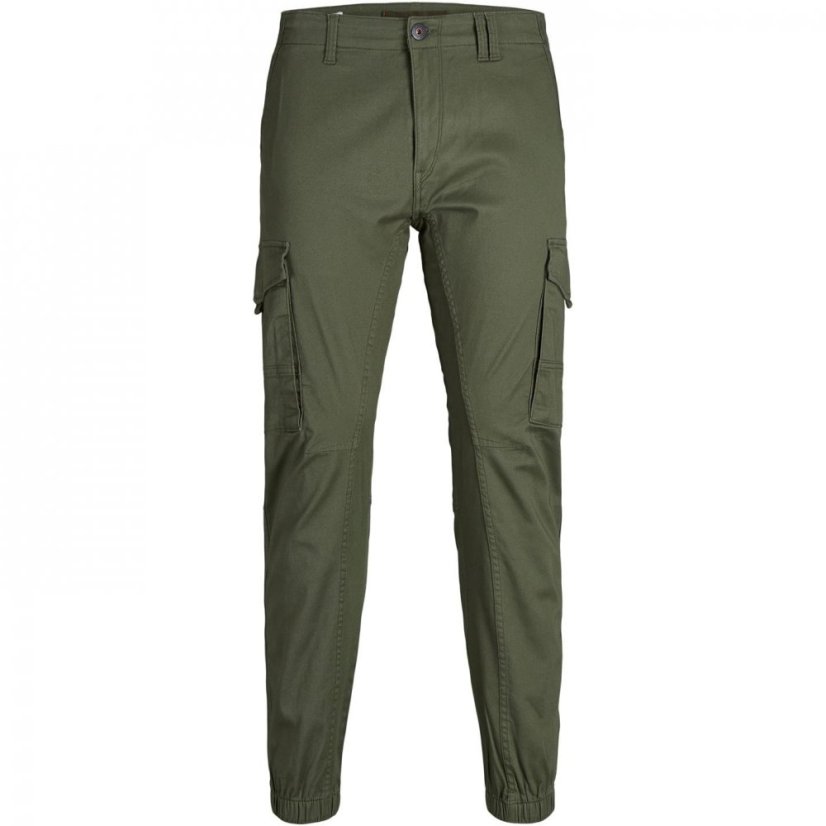 Jack and Jones Slim Stretch Cuffed Cargo Pants Olive Night