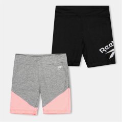 Reebok Kids' Black Fleece Jogger Shorts Silver