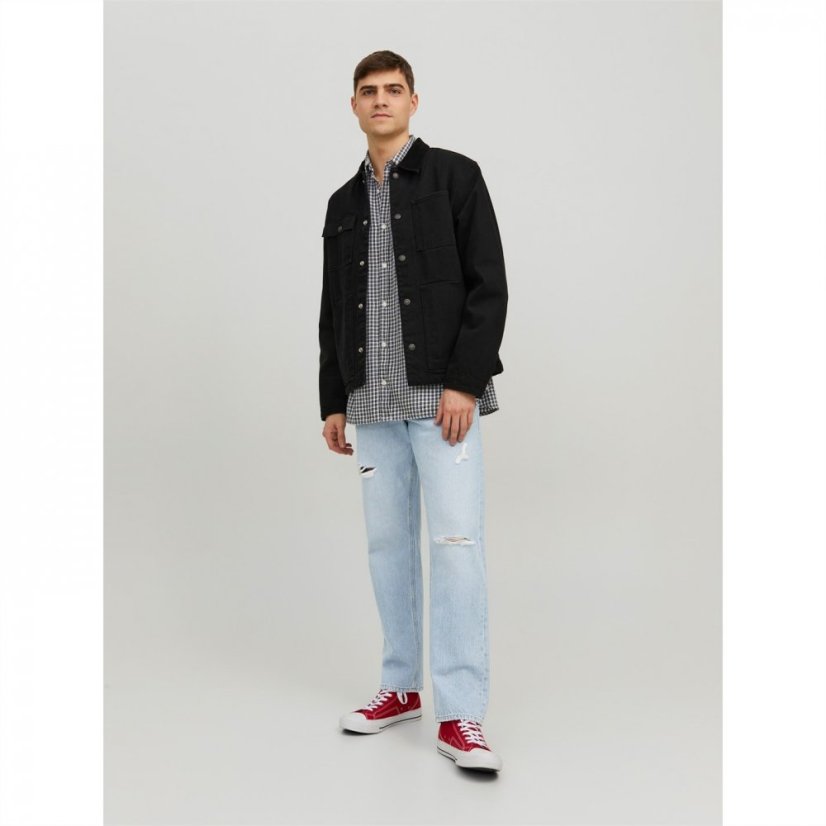 Jack and Jones Chris 120 Straight Leg Ripped Jeans Blue Denim