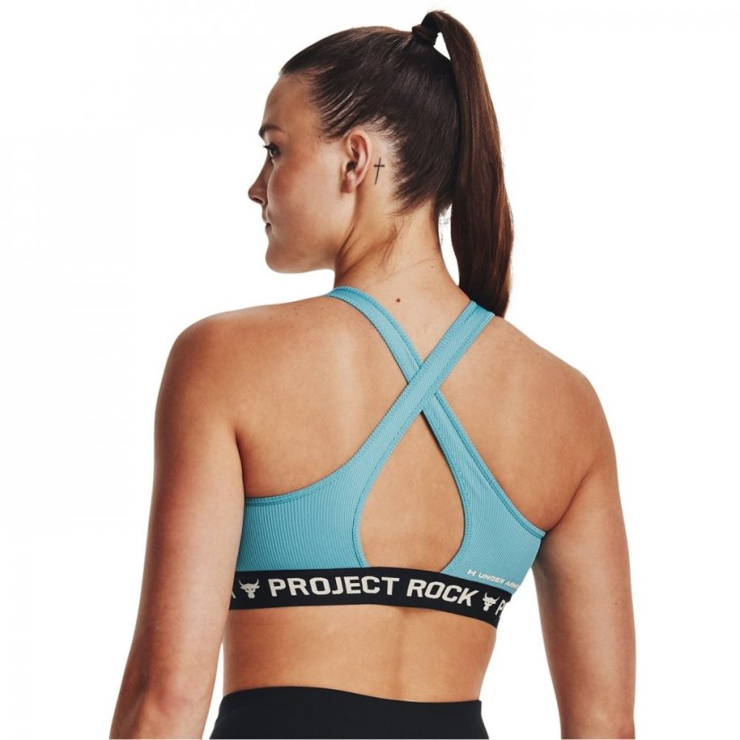 Under Armour Armour Pjt Rock Crsbck Bra Tg Medium Impact Sports Womens Glacier Blue