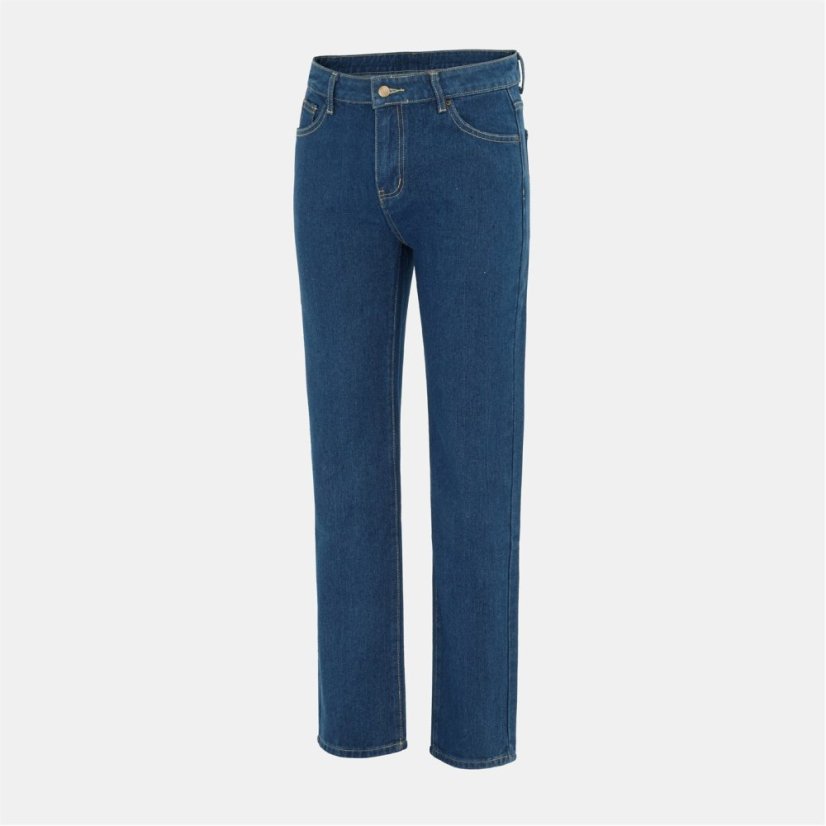 Firetrap Men's Cotton Mid Rise Straight Leg Jeans Mid-Blue