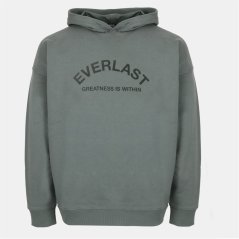 Everlast Men's Flocked Cotton Long Sleeve Oversized Fit Hoodie Khaki
