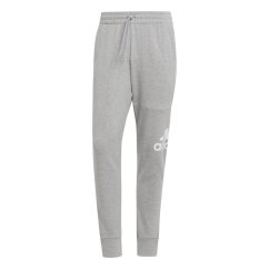 adidas Essentials French Terry Tapered Cuff Logo Joggers Grey Heather