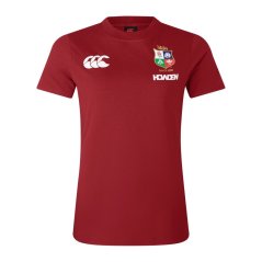 Canterbury British and Irish Lions 2025 Shirt Womens Red Dahlia