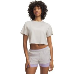 Under Armour Womens Explor Trail Run Short Sleeve Performance Top White/Purple