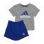 adidas Essential T Shirt and Short Set Babies Gry H/Lcd Blu