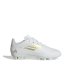 adidas F50 Club Junior Firm Ground Football Boots White/Gold/Wht