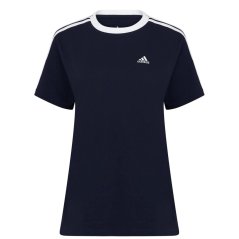adidas Essentials 3 Stripe dámske tričko Navy/White