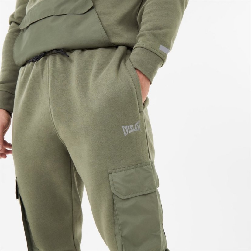 Everlast Fleece Cargo Joggers Mens Khaki