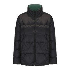 Firetrap Women's Short Duck Down Funnel Neck Long Sleeve Down Jacket Black
