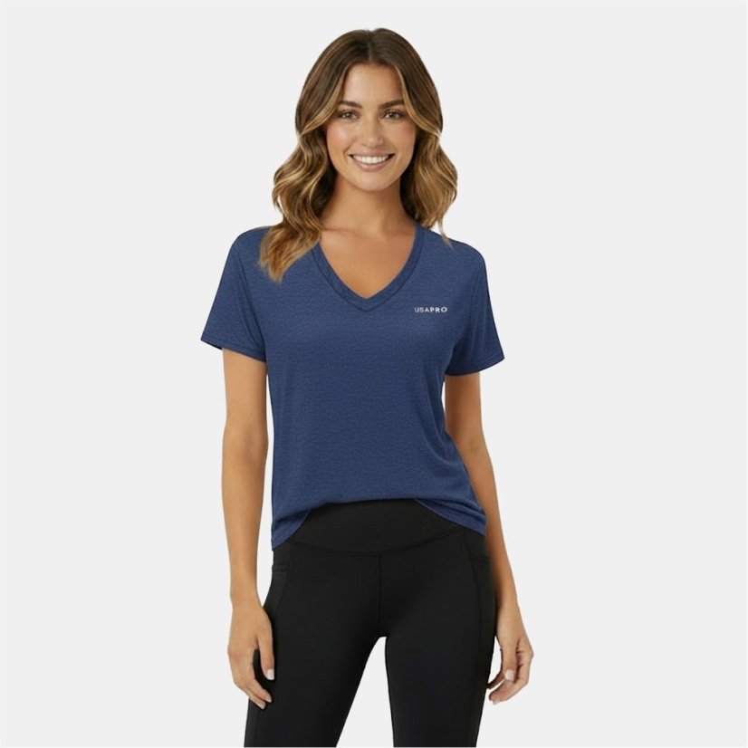 USA Pro The USA Pro Tech V Tee Ladies Navy