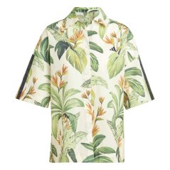 adidas Women's Farm Short Sleeve Patterned Shirt Cream White