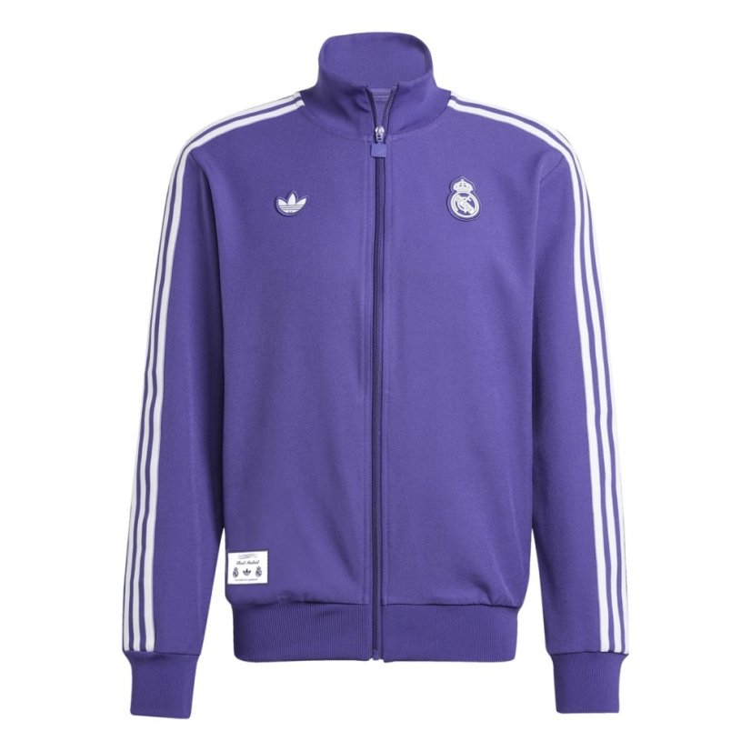 adidas Real Madrid Terraces Icon Tracksuit Top Unity Purple