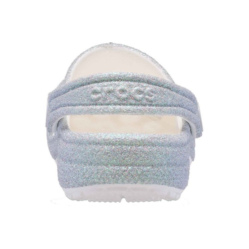 Crocs Unisex Kids' Classic Glitter Clogs White