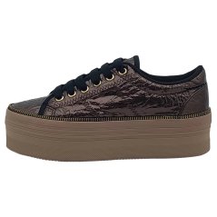 Jeffrey Campbell Zip Wrinkle Fashion Shoes Dark Grey Taupe