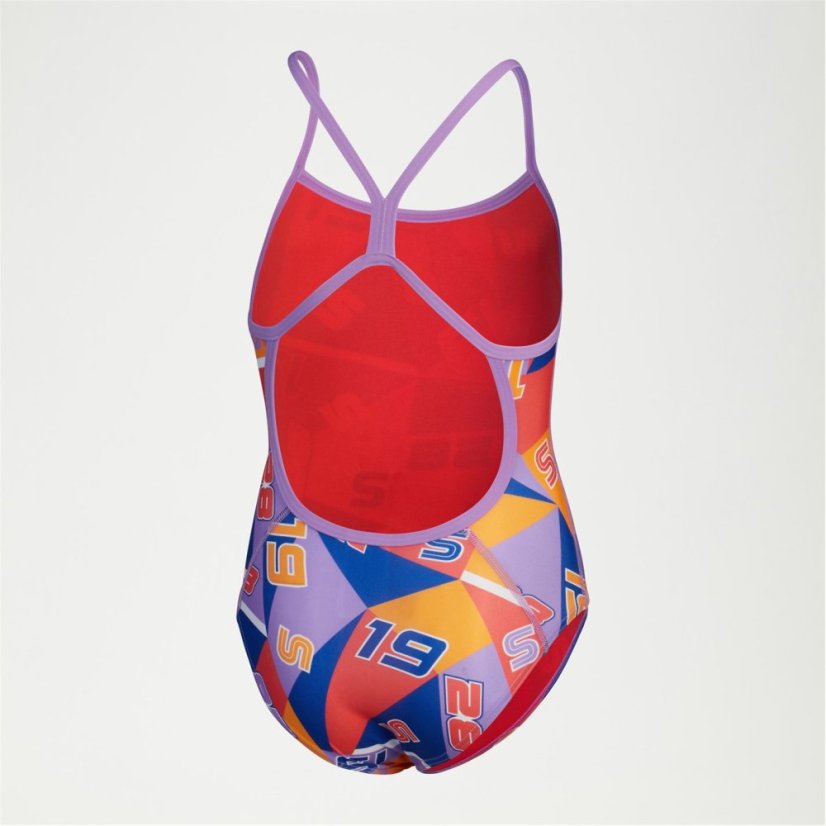 Speedo Girls Allover Digital Vback Multi