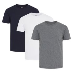Reebok Reebok Mens 3 Pack T Shirts Santo Navy/Char/White
