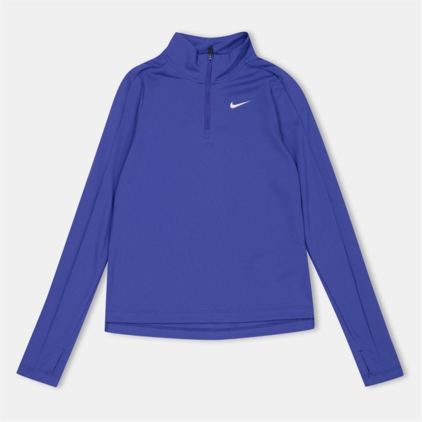 Nike Older Girls DRI-FIT Long Sleeve Half Zip Blue