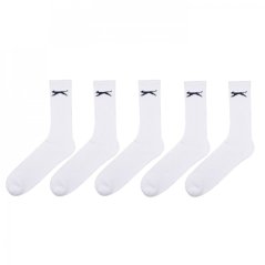 Slazenger 5 Pack Crew Socks Mens Size 12+ White