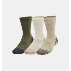 Under Armour Heatgear Crew Socks 3 Pack City Khaki