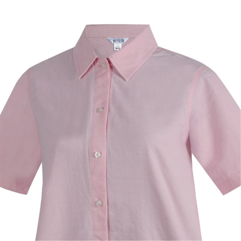 Miso Women's Oxford Day Shirt Dress Pink