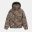 Firetrap Women's Quilted Detachable Hood Long Sleeve Oversized Fit Medium Puffer Jacket Leopard Print