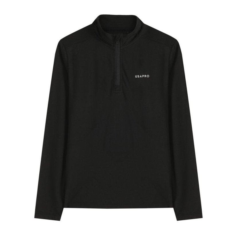 USA Pro 1/4 Zip Junior Black