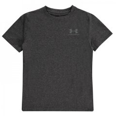 Under Armour UA Sportstyle Boys Short Sleeve Black Medium Heather