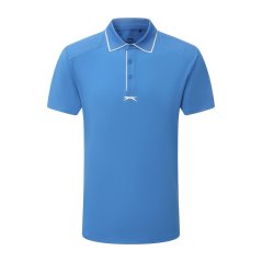 Slazenger Men's Tennis Short Sleeve Performance Polo Shirt Blue