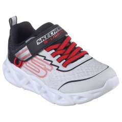 Skechers Lighted Gore & Strap Sneaker Low-Top Trainers Boys Grey/Red