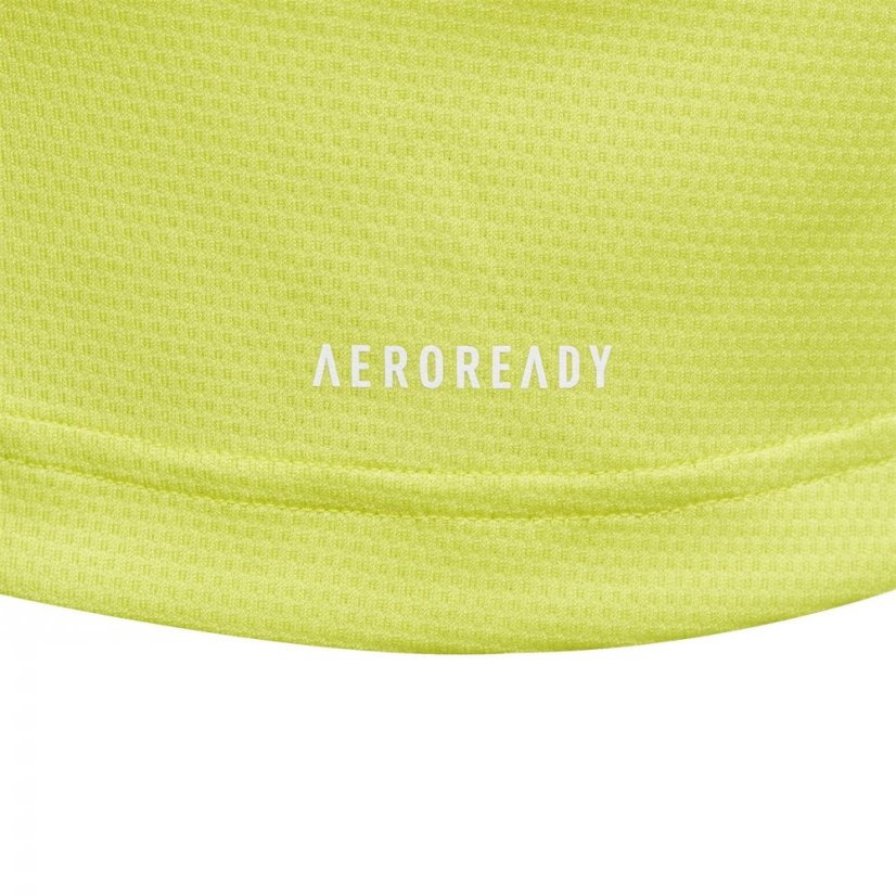 adidas Aeroready 3-Stripes T-Shirt Kids Gym Top Girls Yellow