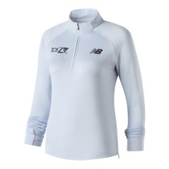 New Balance Women's Heat Grid Long-Sleeve Zip Running Top Light Blue