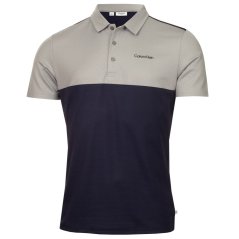 Calvin Klein Golf Men's Jc Block Short Sleeve Performance Polo Shirt Nvy-Sil