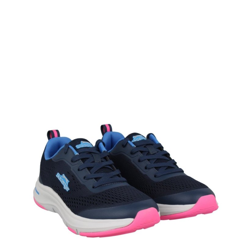 Slazenger Curve Support E-Mesh Trainers Ladies Navy/Pink