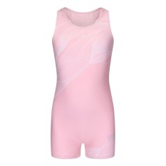 Slazenger LYCRA® XTRA LIFE™ Boyleg Swimming Suit Junior Girls Pink/White