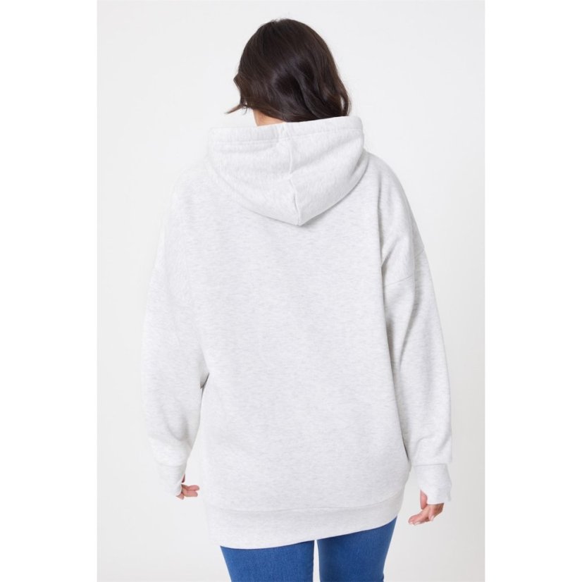 Bench Ladies Longer Length Hoodie Ecru Marl