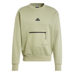 adidas City Escape Fleece Sweatshirt Mens Tent Green