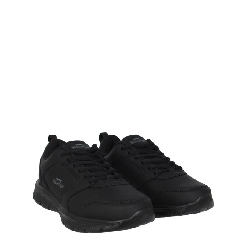 Slazenger Force Mesh Junior Boys Trainers Black Lth