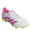 adidas Unisex Kids' Pred Elt Firm Ground Football Boots Wht/Pink/Lem