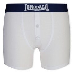 Lonsdale 2 Pack Boxer Shorts Junior White/Navy