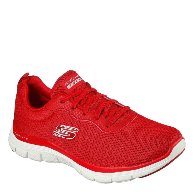 Skechers Flex Appeal Brilliant View Trainers Ladies Red