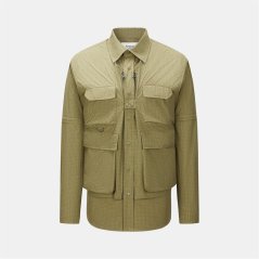 Firetrap Men's 3-in-1 Convertible DWR Full Zip Long Sleeve Overshirt Canvas