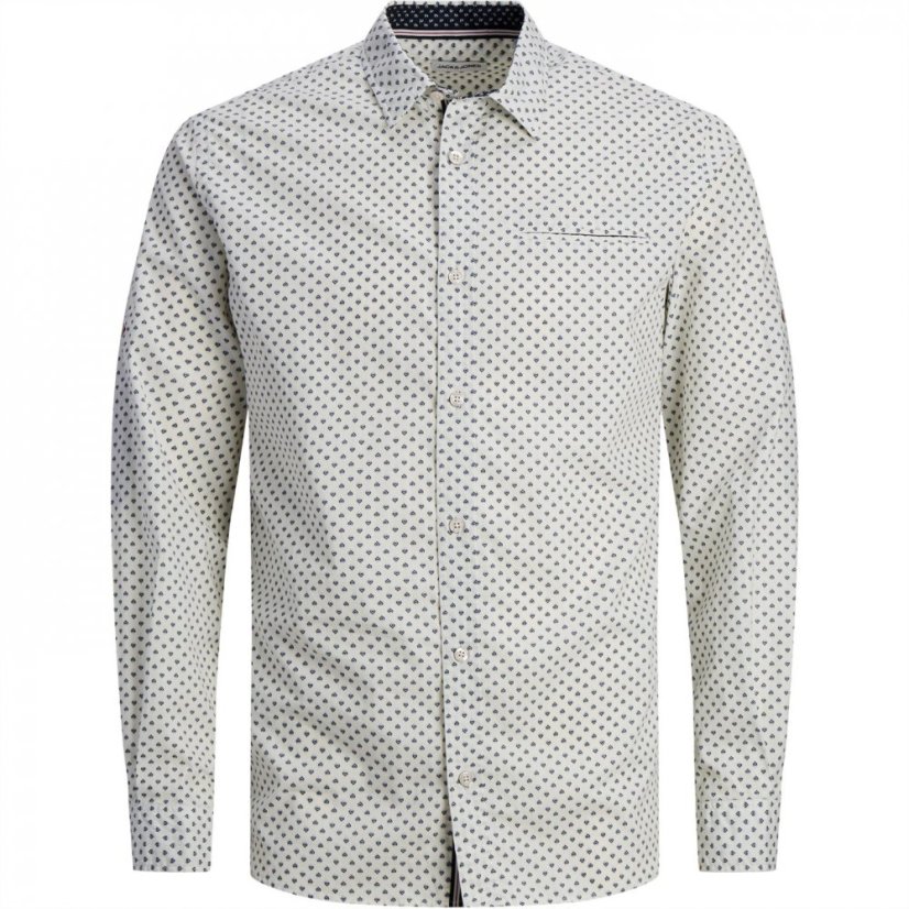 Jack and Jones Jeremy Detail Long Sleeve Shirt Cloud Dancer